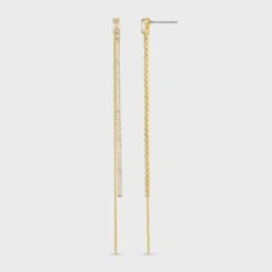 Orelia Baguette & Crystal Fine Drop Earrings
