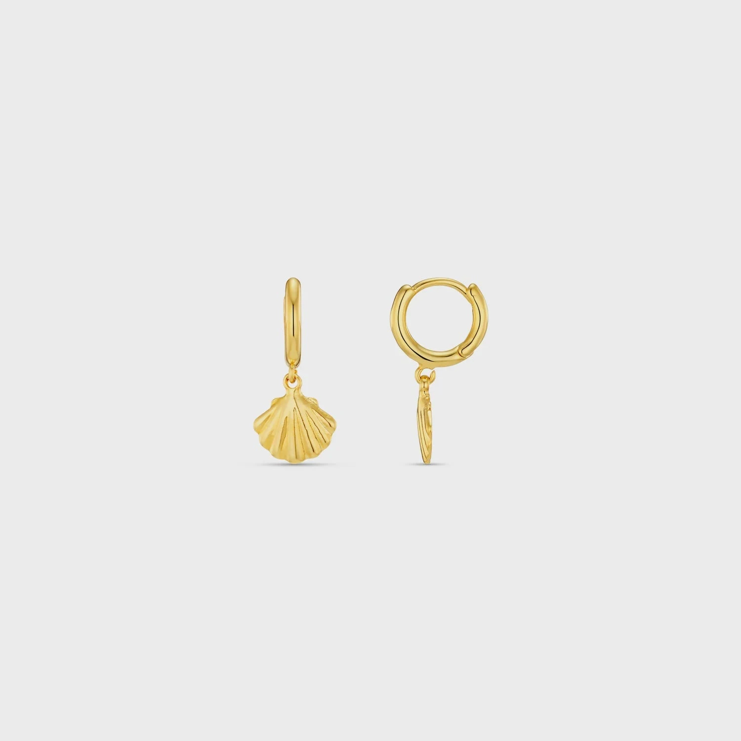 Orelia Shell Charm Micro Hoops - Gold 3 Orelia Shell Charm Micro Hoops - Gold