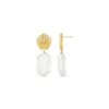 Orelia Embellished Shell & Pearl Drop Earring - Gold 1 Orelia Embellished Shell & Pearl Drop Earring - Gold -Lulu&M ORE30757 1500x1500 progressive png jpg