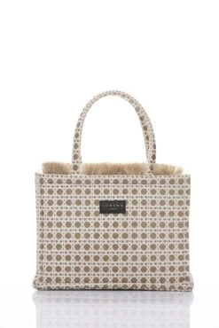 Sorena Panarea Medium Tote Bag - Cream/Gold