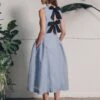 Vivere Pippa Occasion Bow Back Dress - Light Blue 2 Vivere Pippa Occasion Bow Back Dress - Light Blue -Lulu&M PIPPA B jpg