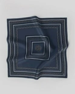 Lescarf Paisley Scarf - Navy