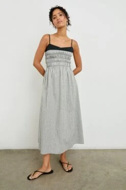 Rails Primrose Dress - Ivory Jet Gingham 13 Rails Primrose Dress - Ivory Jet Gingham -Lulu&M PRIMROSE IVORY JET GINGHAM 5