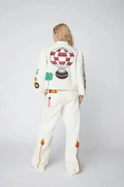 Alternative view of Stella Nova Patchwork Elements Cotton Jacket - Cream