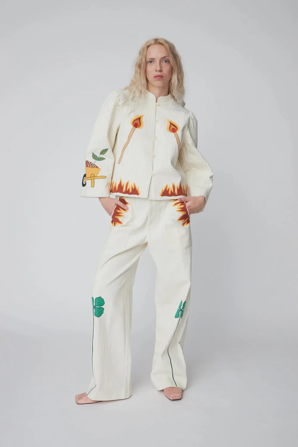 Stella Nova Patchwork Elements Cotton Jacket - Cream 3 Stella Nova Patchwork Elements Cotton Jacket - Cream