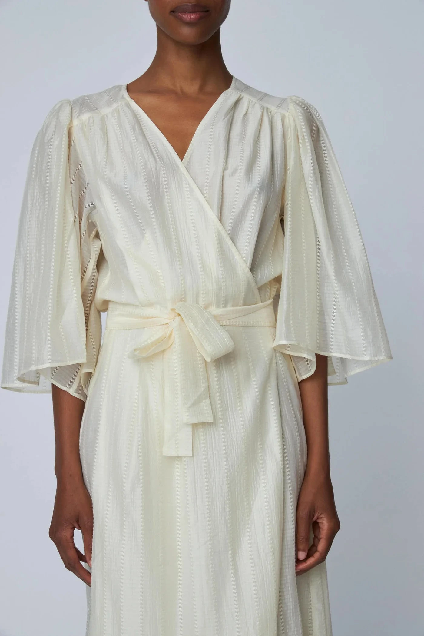 Stella Nova Pointelle Wrap Dress - Vanilla 4 Stella Nova Pointelle Wrap Dress - Vanilla - Image 2