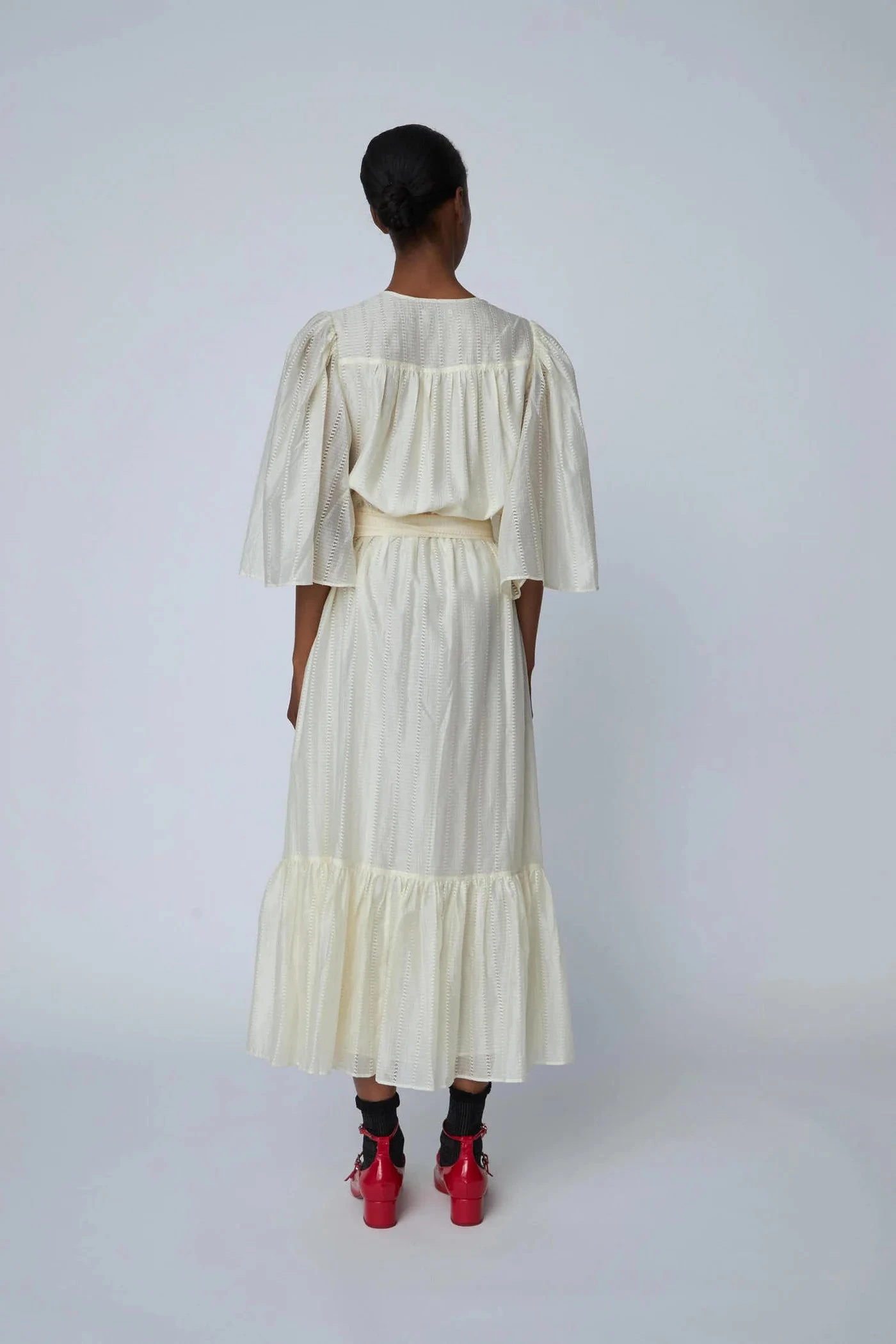 Stella Nova Pointelle Wrap Dress - Vanilla 5 Stella Nova Pointelle Wrap Dress - Vanilla - Image 3