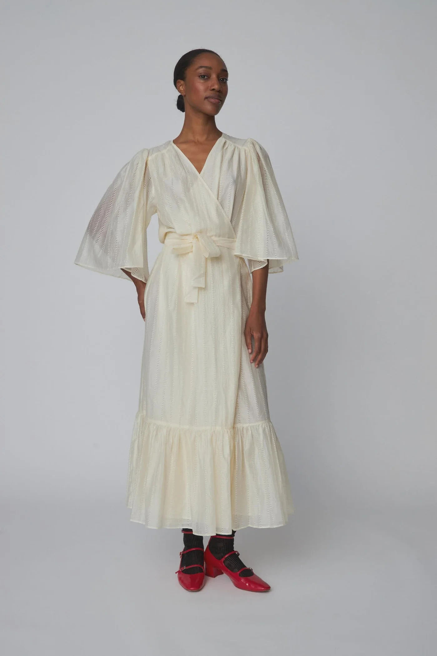 Stella Nova Pointelle Wrap Dress - Vanilla 3 Stella Nova Pointelle Wrap Dress - Vanilla