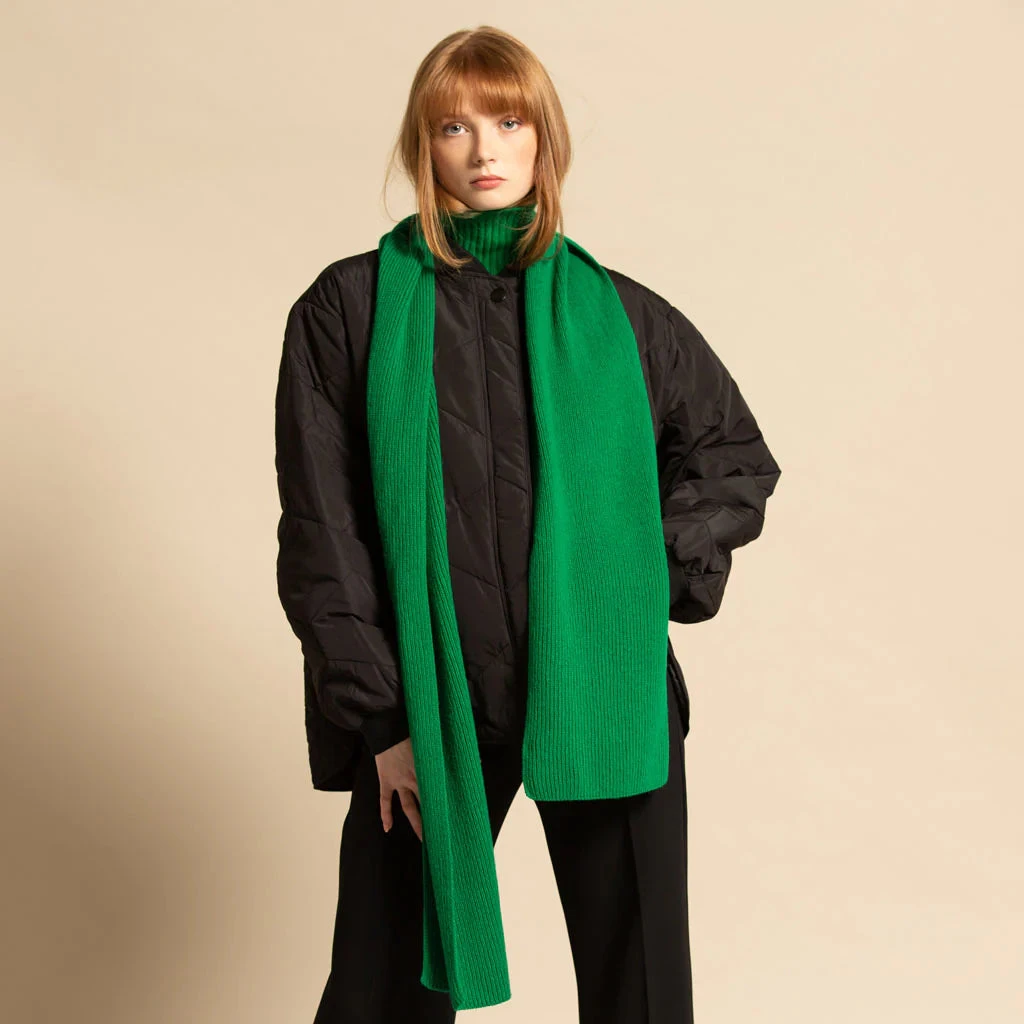 Green Thomas Ribbed Scarf - Jungle Green 4 Green Thomas Ribbed Scarf - Jungle Green - Image 2