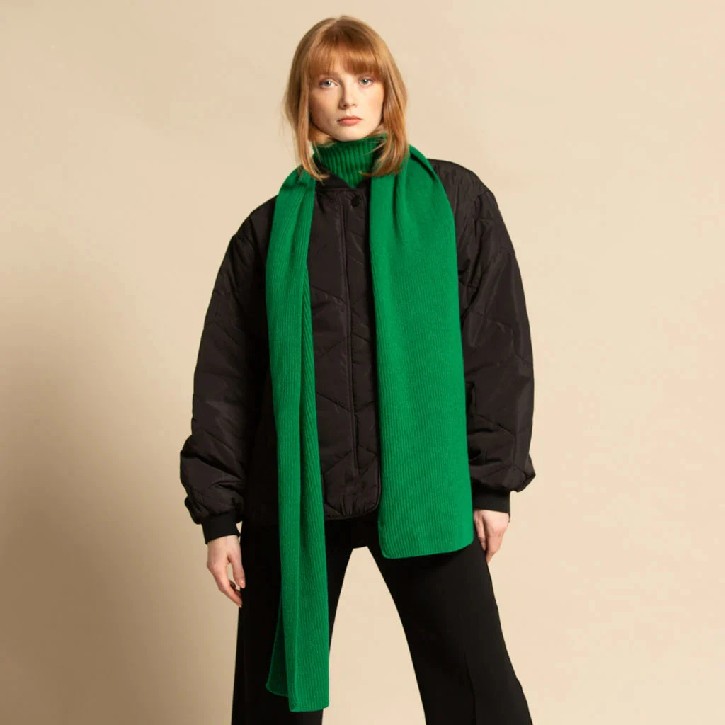 Green Thomas Ribbed Scarf - Jungle Green 6 Green Thomas Ribbed Scarf - Jungle Green - Image 4