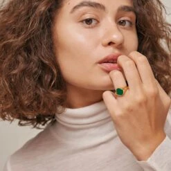 Enamel Copenhagen Luna Ring  - Petrol Green -Lulu&M Ring Luna Rings R79G 42 Petrol Green 1 jpg