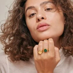 Enamel Copenhagen Luna Ring  - Petrol Green -Lulu&M Ring Luna Rings R79G 42 Petrol Green 2 jpg