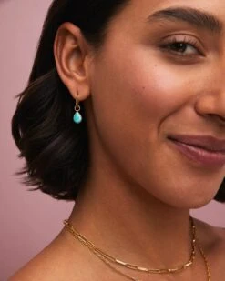 Alternative view of Anna Beck Amazonite Drop Charm Earrings - Gold