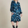 Pom Amsterdam Jada Feathers Dress - Blue 2 Pom Amsterdam Jada Feathers Dress - Blue -Lulu&M SP7977 02 POM Amsterdam DRESS Jada Feathers Blue jpg