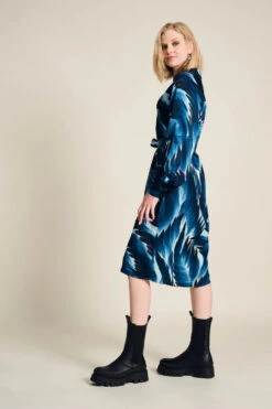 Pom Amsterdam Jada Feathers Dress - Blue 10 Pom Amsterdam Jada Feathers Dress - Blue -Lulu&M SP7977 05 POM Amsterdam DRESS Jada Feathers Blue jpg