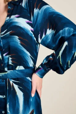 Pom Amsterdam Jada Feathers Dress - Blue 13 Pom Amsterdam Jada Feathers Dress - Blue -Lulu&M SP7977 08 POM Amsterdam DRESS Jada Feathers Blue jpg