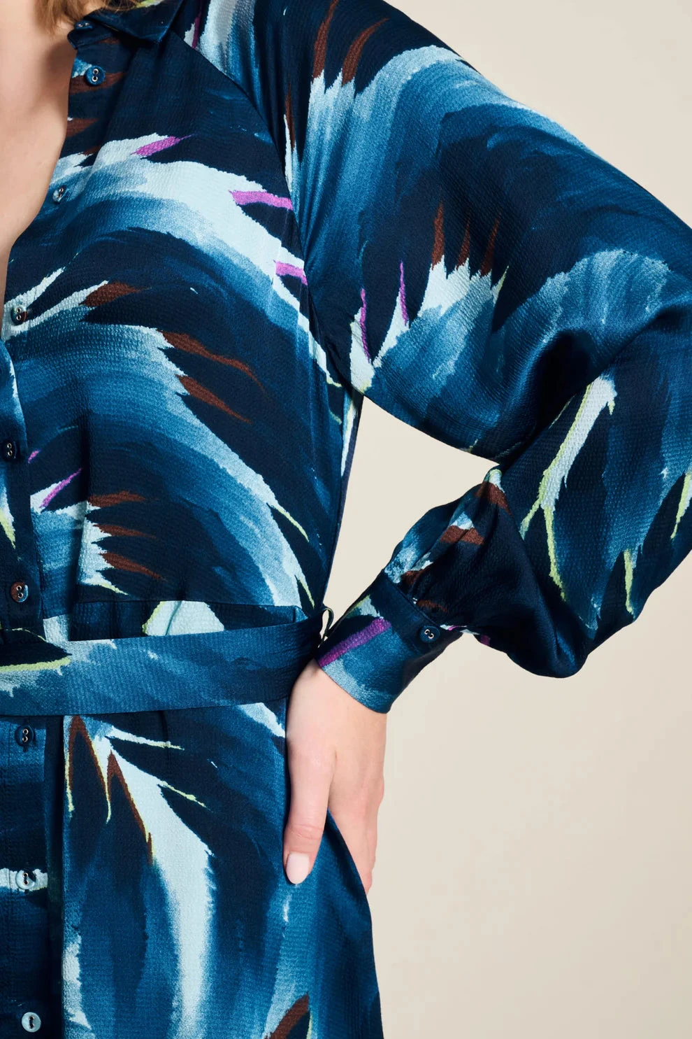 Pom Amsterdam Jada Feathers Dress - Blue 8 Pom Amsterdam Jada Feathers Dress - Blue - Image 6