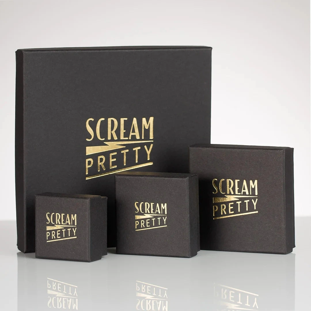 Scream Pretty Chain Drop Hoop Earrings - Gold Plated 7 Scream Pretty Chain Drop Hoop Earrings - Gold Plated - Image 5
