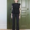 Stella Nova Sleeveless Blouse With Flounce - Black 1 Stella Nova Sleeveless Blouse With Flounce - Black -Lulu&M Sleeveless blouse with flounce Top CD35 1620 999 Black 1200x jpg 2