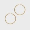 Roma Small Diamond Cut Hoop Earrings - Gold -Lulu&M THE HOOP STATION La Roma Hoops S Gold jpg