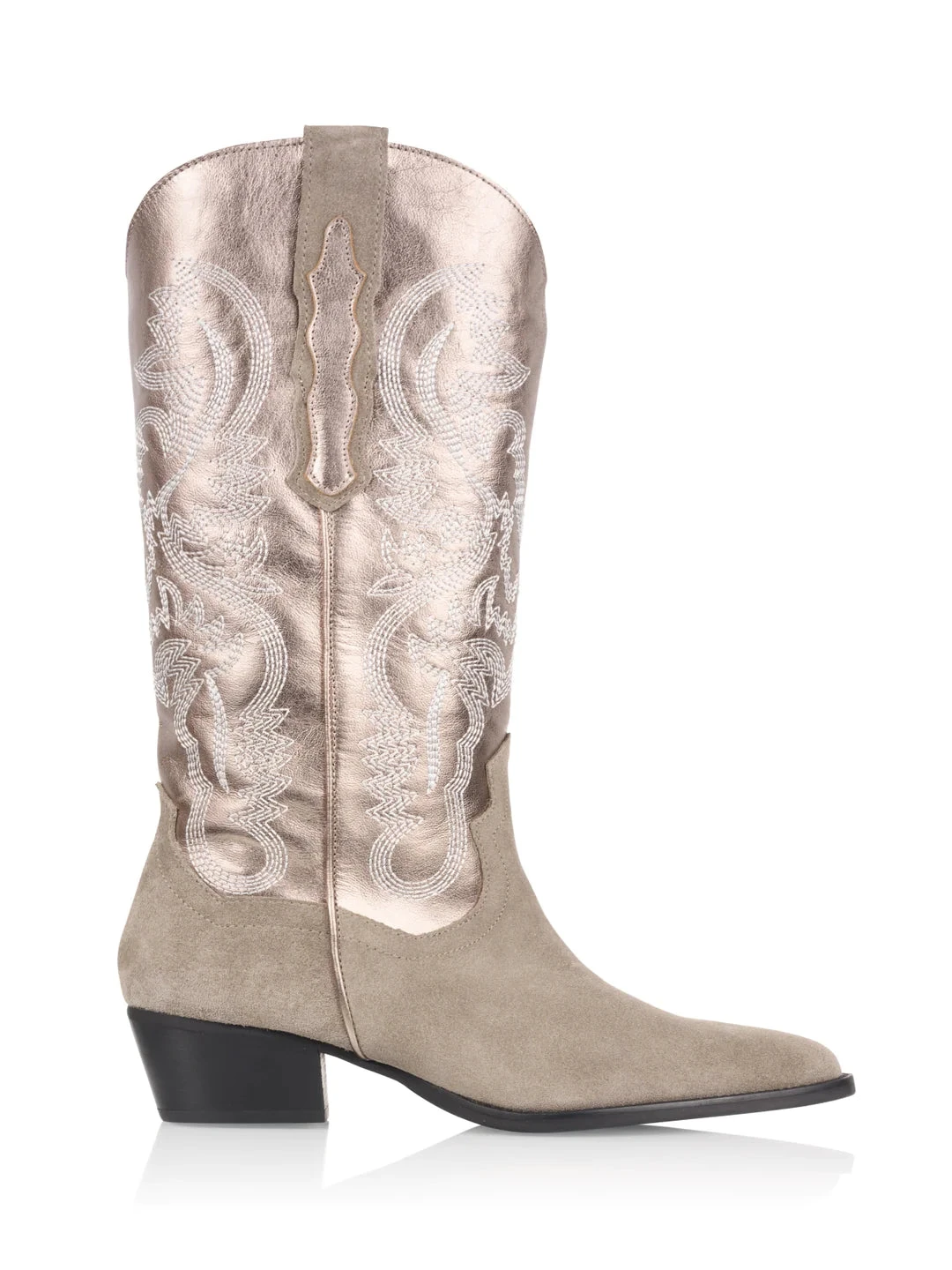 DWRS Tulsa Metallic Western Boots - Beige/Smoke 3 DWRS Tulsa Metallic Western Boots - Beige/Smoke