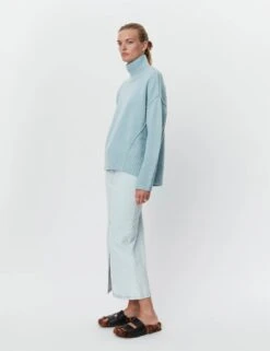 Day Birger Et Mikkelson Niki Soft Denim Skirt - Bleached White -Lulu&M Travis Soft Lamb Pullover DAY65243135 500102 SMOKE MELANGE 1 1384x1800 jpg