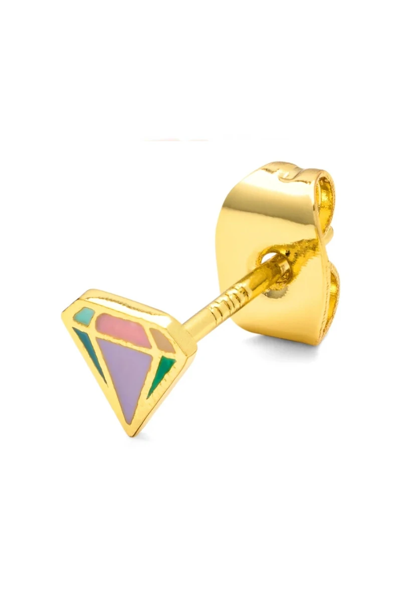 LULU Copenhagen Diamond Cut Small Earring - Gold Multi 3 LULU Copenhagen Diamond Cut Small Earring - Gold Multi