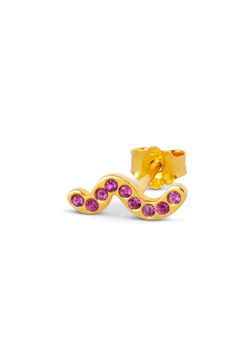 LULU Copenhagen SNAKY GOLD Earring - Pink 3 LULU Copenhagen SNAKY GOLD Earring - Pink