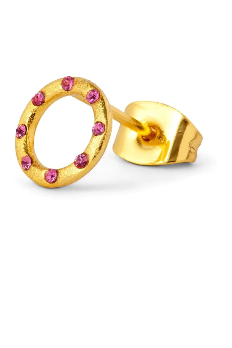 LULU Copenhagen OMG Pink Earring - Gold Plated 3 LULU Copenhagen OMG Pink Earring - Gold Plated