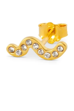 LULU Copenhagen Snaky White Earring - Gold Plated