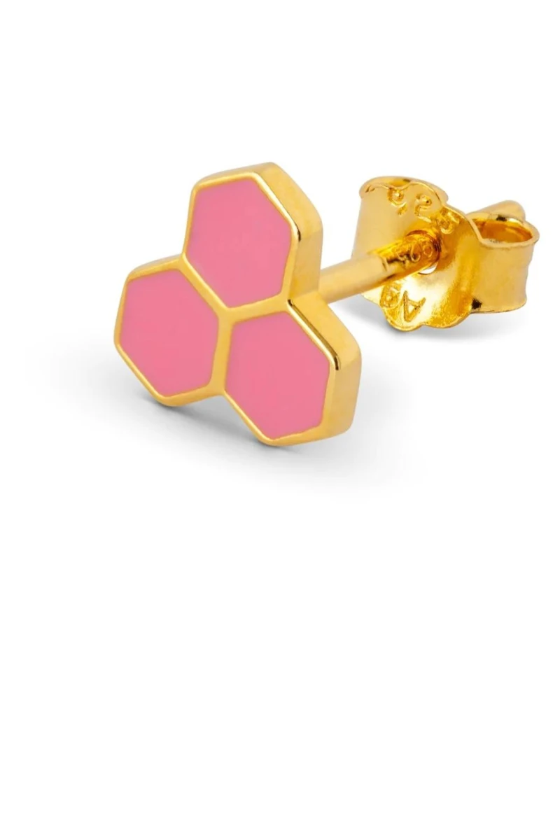 LULU Copenhagen Large Honey Rose Earring - Gold Plated 3 LULU Copenhagen Large Honey Rose Earring - Gold Plated