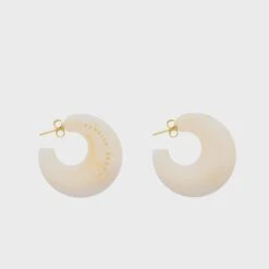 Vanessa Baroni Moon Earring - Pearl Marble