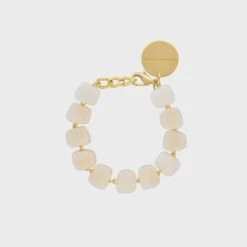 Vanessa Baroni Mini Organic Shaped Bracelet - Pearl Marble