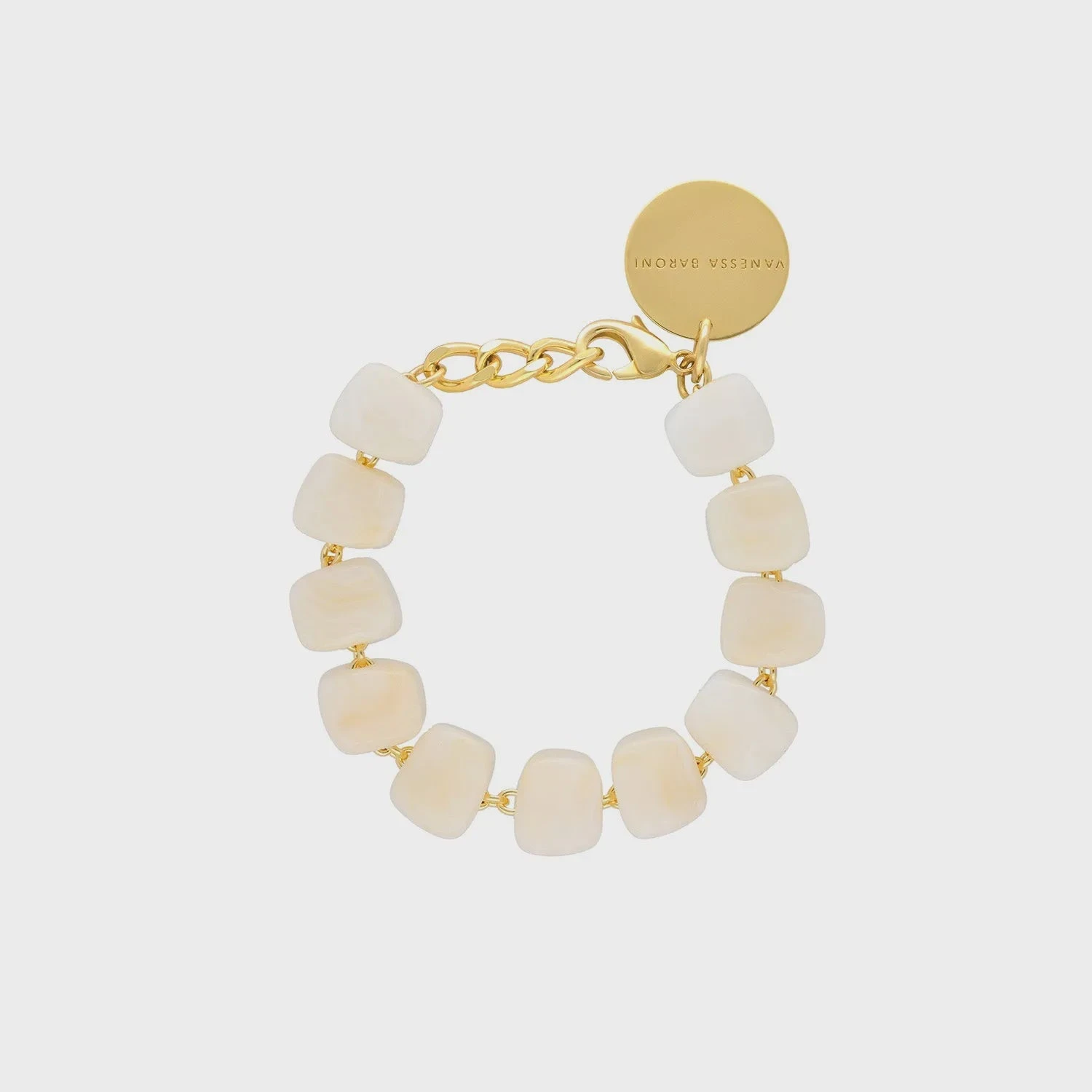 Vanessa Baroni Mini Organic Shaped Bracelet - Pearl Marble 3 Vanessa Baroni Mini Organic Shaped Bracelet - Pearl Marble