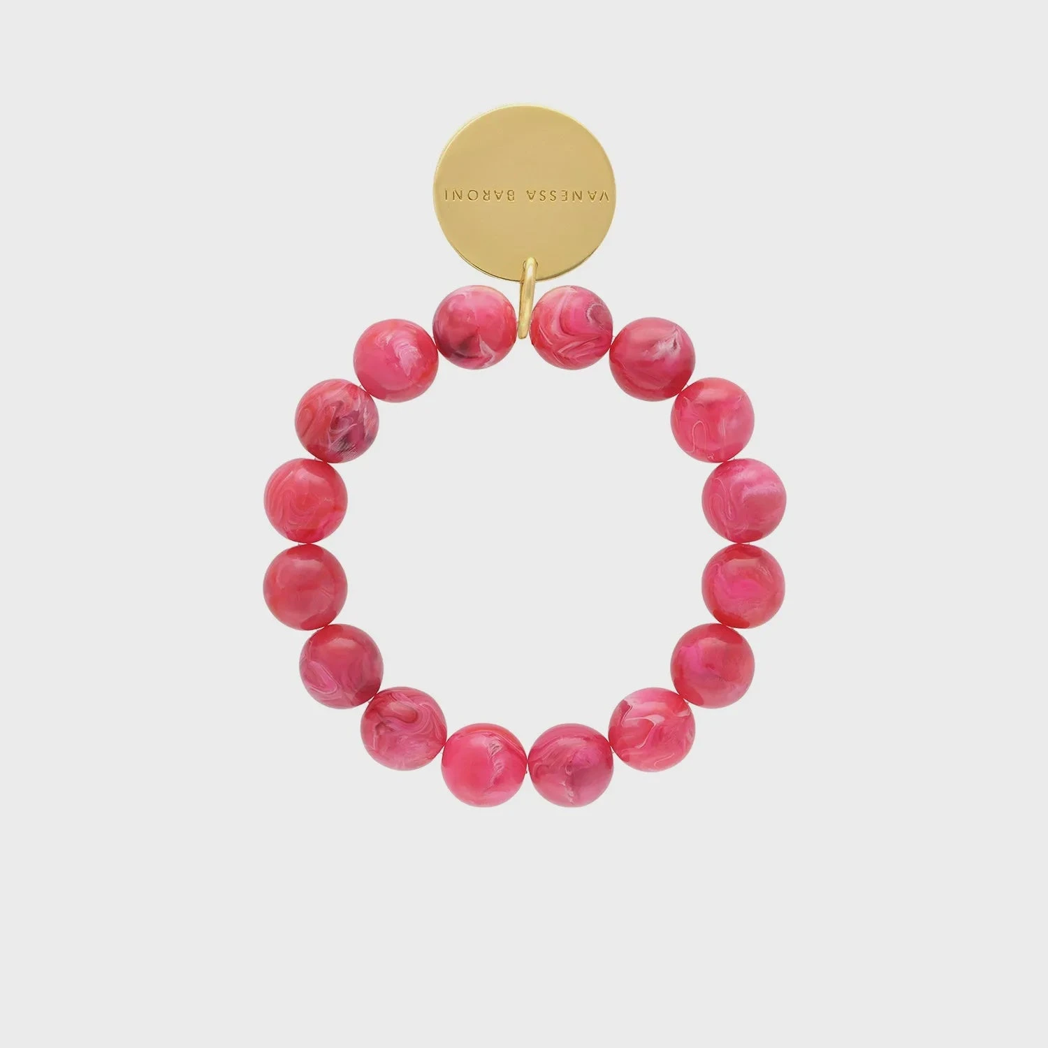 Vanessa Baroni Mini Beads Flex Bracelet - Raspberry Marble 3 Vanessa Baroni Mini Beads Flex Bracelet - Raspberry Marble