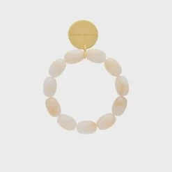 Vanessa Baroni Olive Flex Bracelet - Pearl Marble