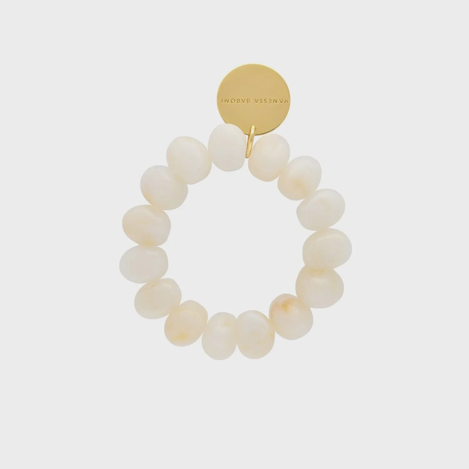 Vanessa Baroni Stone Flex Bracelet - Pearl Marble 3 Vanessa Baroni Stone Flex Bracelet - Pearl Marble