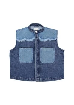 Seventy + Mochi Ari Waistcoat - Dark Vintage Scallop -Lulu&M WARI0301ariwaistcoat darkvintage front
