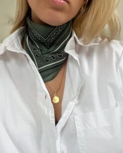 Alternative view of Lescarf Paisley Scarf - Green