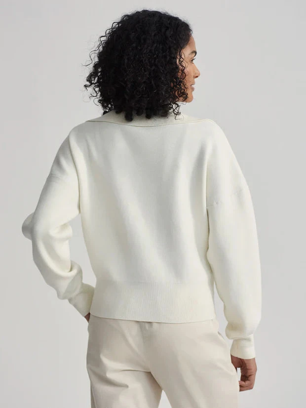 Varley Felise Relaxed Knit - Egret 7 Varley Felise Relaxed Knit - Egret - Image 5