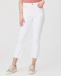 Paige High Rise Brigitte Raw Hem Jeans - White Noise Distressed -Lulu&M brxp xlProduct 77