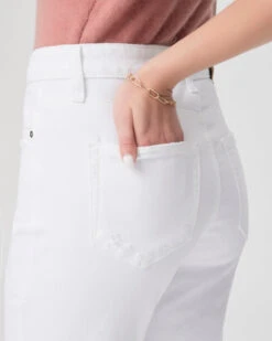 Paige High Rise Brigitte Raw Hem Jeans - White Noise Distressed -Lulu&M brxp xlProduct 80