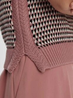 Varley Knowles Textured Knit Vest - Woodrose Multi Stitch -Lulu&M c1028237f4e9177db277b4bfdddb3450b5d5c34b VAR02543 KNOWLES TEXTURED KNIT VEST WOODROSE MULTI STITCH 067.jpg 2