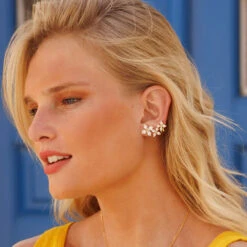 Alternative view of Caroline Svedbom Multi Star Cuff Earrings Gold - Crystal