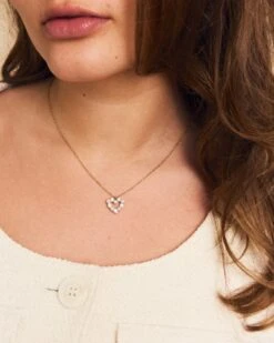 Edblad Affinity Pearl Heart Necklace - Gold -Lulu&M edblad affinity pearl heart necklace gold cu 127506