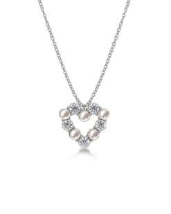 Alternative view of Edblad Affinity Pearl Heart Necklace - Steel