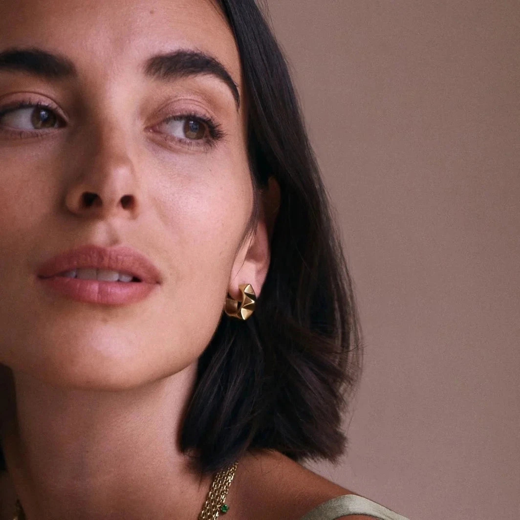 Edblad Peak Rivet Creoles Earrings - Gold 4 Edblad Peak Rivet Creoles Earrings - Gold - Image 2