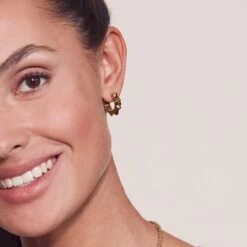 Edblad Peak Creoles Small Earrings - Gold -Lulu&M edblad peak creoles s kv