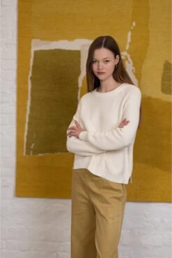 Alternative view of Jeff Emile Rib Knit Sweater - Cream