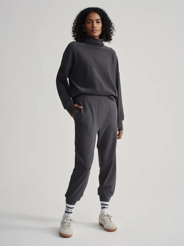 Varley Brushed Slim Cuff Pant - Black Marl 8 Varley Brushed Slim Cuff Pant - Black Marl - Image 6